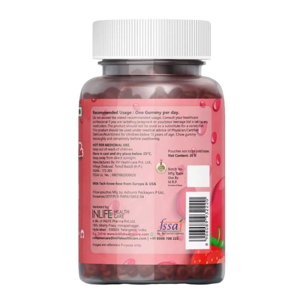 Жевательные конфеты для здоровья волос, кожи и ногтей (30 шт), Hair, Skin & Nails Gummies,  INLIFE