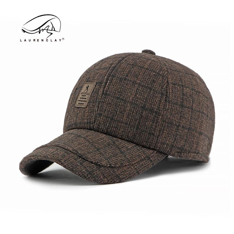 Fully sealed autumn and winter warm hat men's woolen baseball cap in the elderly outdoor warm ear cap