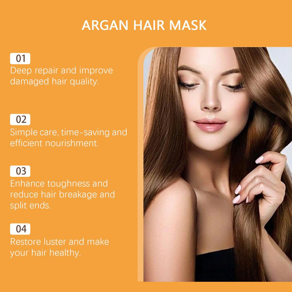 Маска для волос с аргановым маслом. Глубоко питает и лечит поврежденные волосы. Маска делает волосы сильными и блестящими.