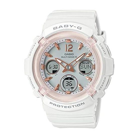 Наручные часы Casio Baby-G Оригинальный продукт для внутреннего рынка Радиоуправляемые с питанием от солнечной энергии BGA-2800-7AJF Женские Белые