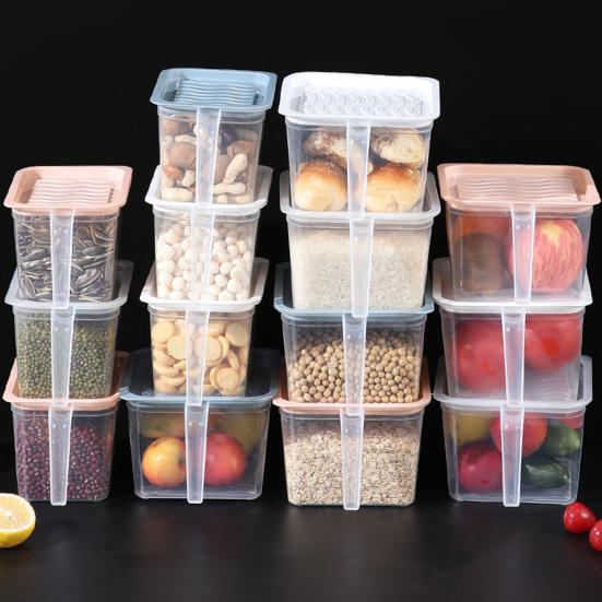 Ящик для хранения холодильника с ручкой крышки, штабелируемый, прозрачный, большой емкости, можно мыть в посудомоечной машине, безопасный для овощей, фруктов, органайзер для холодильника, контейнер для еды