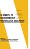 Книга In Search of More Effective Mathematics Education : Examining Data from the IEA Second International Mathematics Study