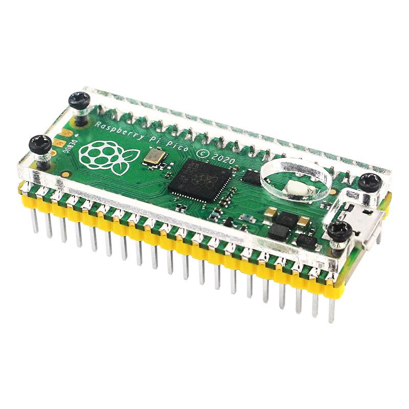 Raspberry Pi Pico Acrylic Case Stand - Double-Sided Protection, Dustproof, Soldering-Friendly