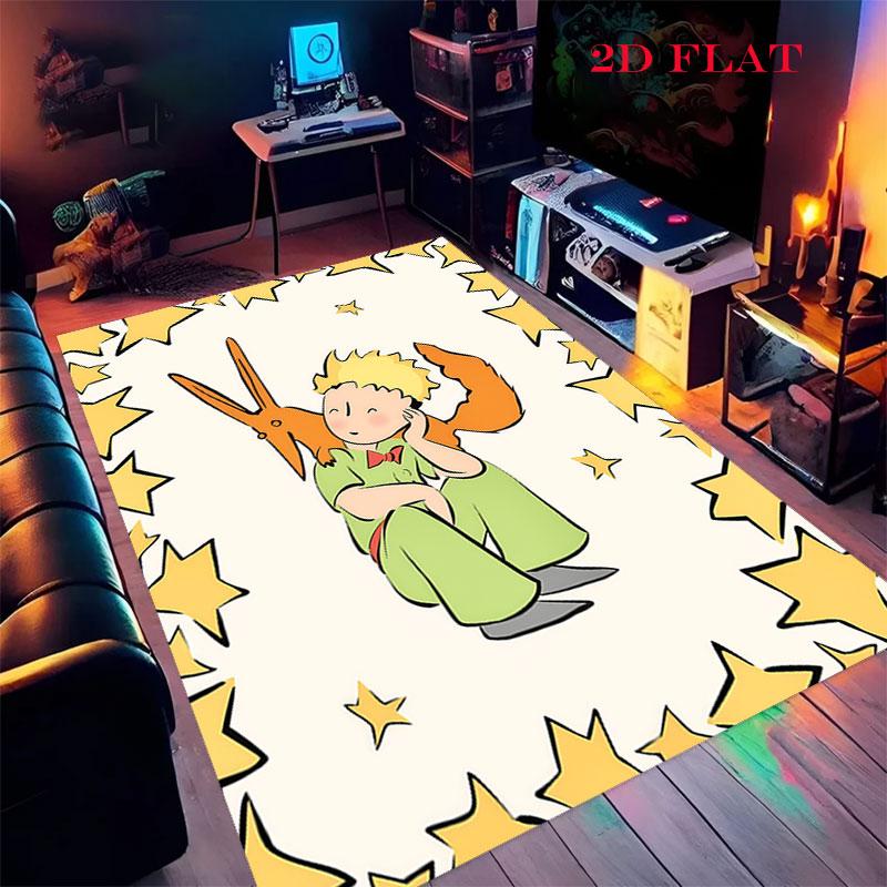 Little Prince Dew Carpet Rug for Living Room Bedroom Home Sofa Decoration,Kids play Nonslip Floor Mat
