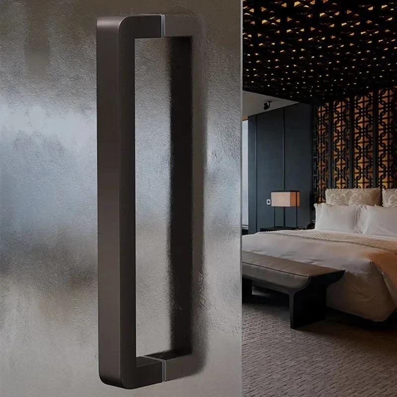 1 пара Ручка для стеклянной двери Квадратная трубка из нержавеющей стали Ручки Щетка Толстая Ручки для раздвижной амбарной двери Кухонные Ванные Аксессуары