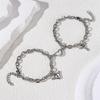 Heart Lock Attraction Couple Titanium Steel Bracelets Pair Simple Fashion Heart Lock Key Men and Women Best Friend Bracelets Jewelry