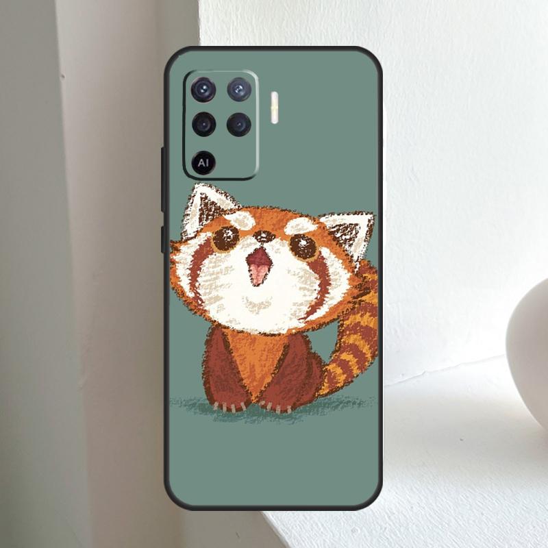 Красная панда Милое животное Для OPPO A80 A60 A40 A5 A6 Pro A15 A17 A57 A16 A76 A96 A18 A38 A58 A78 A98 A54 A74 A94 Чехол