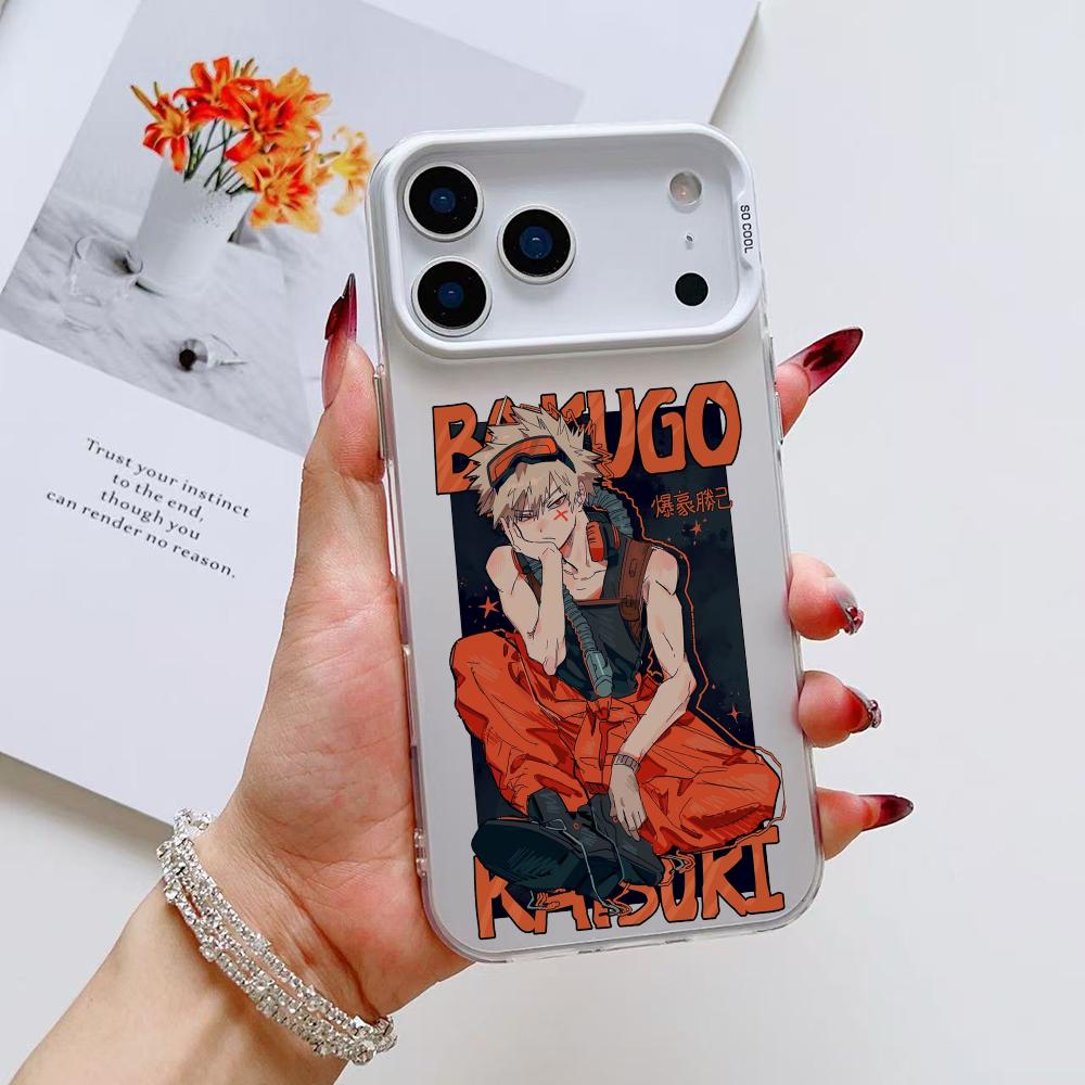 Чехол для телефона Аниме Б-Бакуго Кацуки Для iPhone 17 16 15 14 13 12 11 Pro Max Air Матовый Лазерный Аврора Ударопрочный Funda
