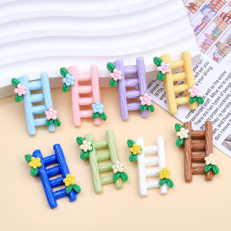 Colorful Flower Ladder Cartoon Resin Hairpin & Shoe Buckle Glue Accessories for DIY Jewelry