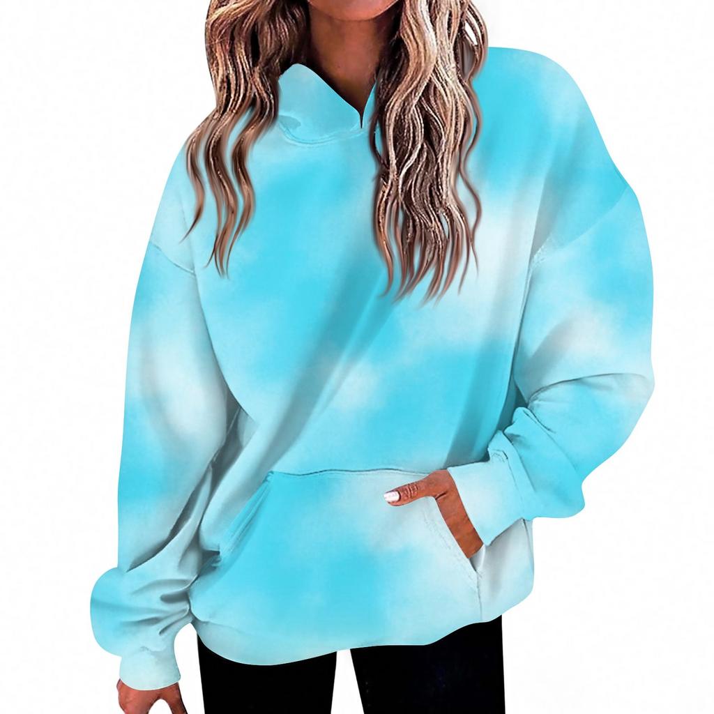 Женская мода Повседневный топ с V-образным вырезом и длинными рукавами с принтом