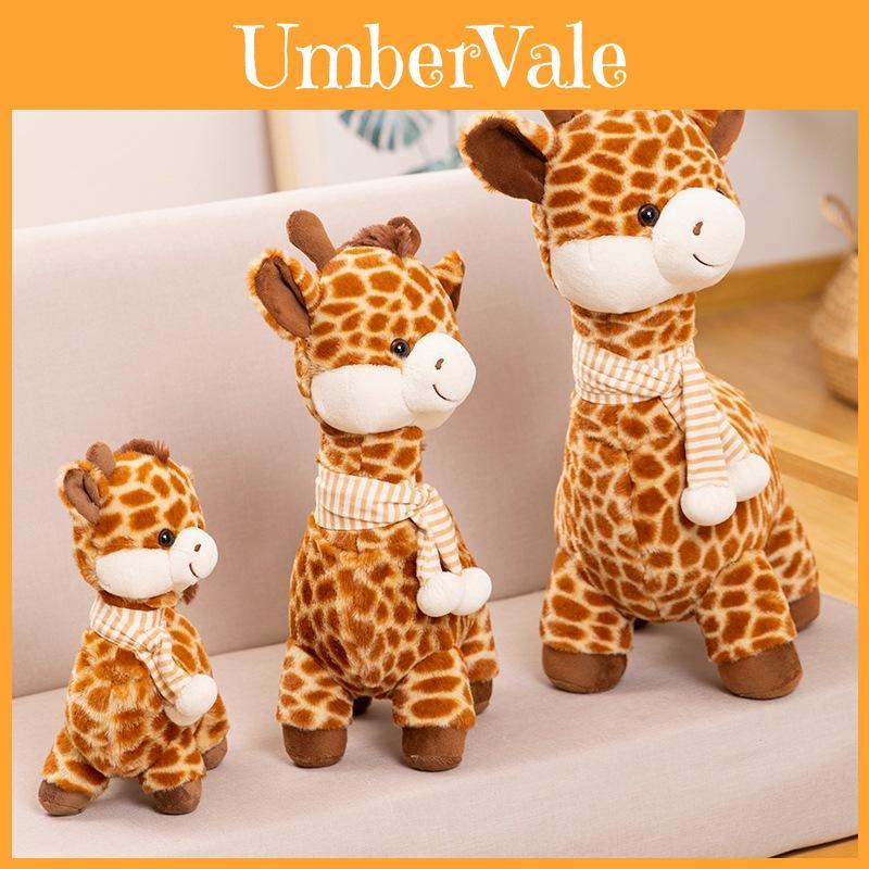 Cute Giraffe Plush Doll High Quality Short Plush Stuffed Animal Scarf Toy For Children