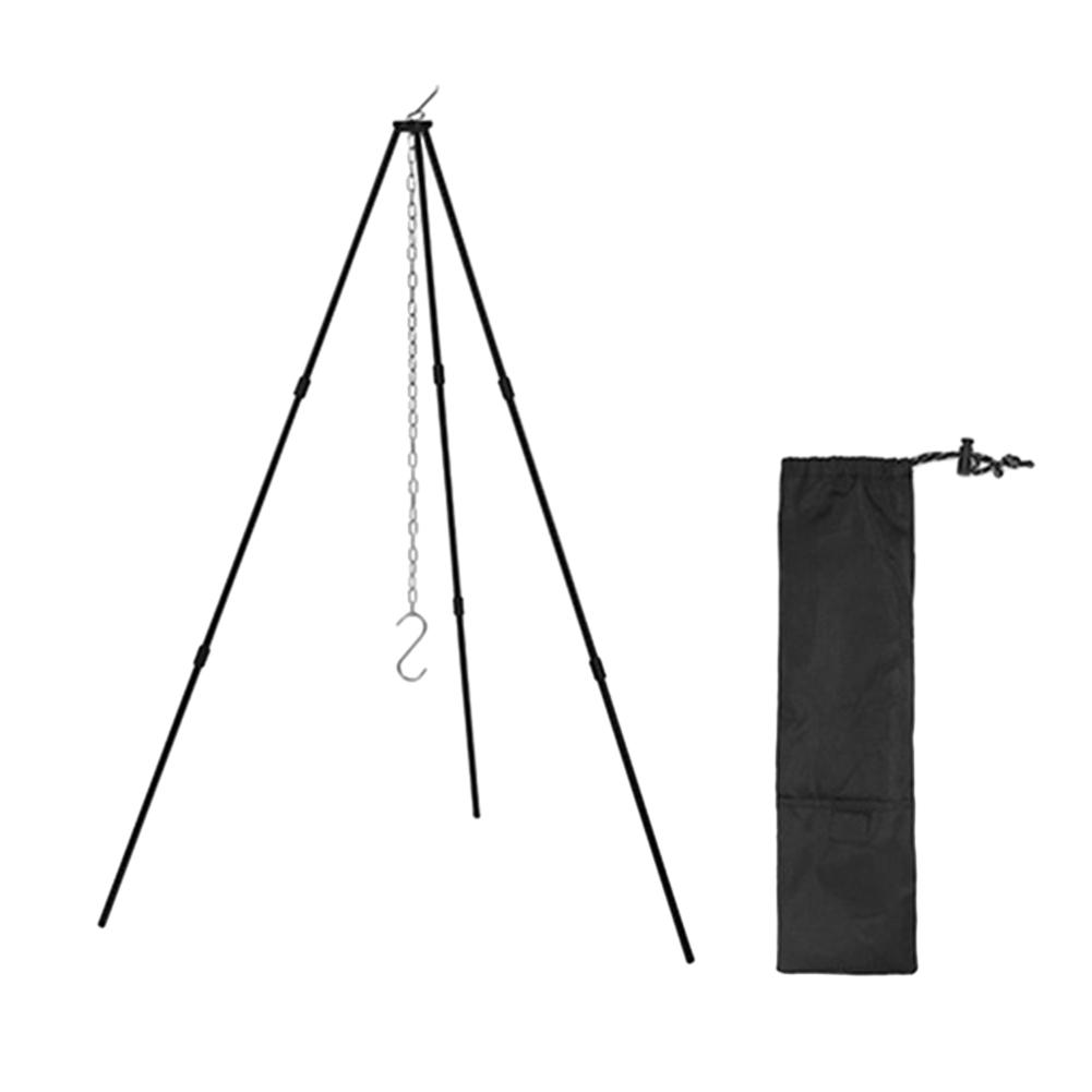 Тренога для костра для кемпинга, портативная треугольная подставка, алюминиевый сплав, разборная подставка, цепь из нержавеющей стали, оборудование для пикника и приготовления пищи