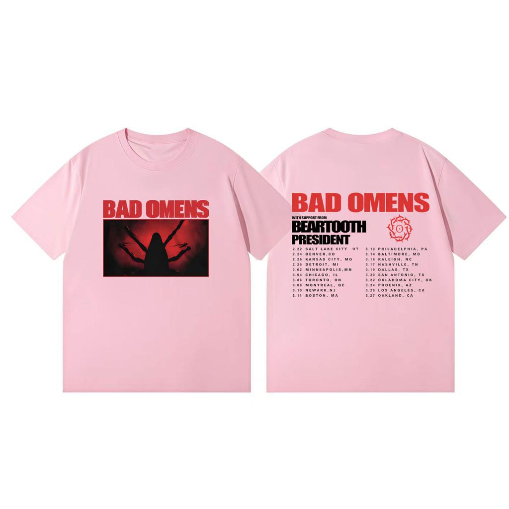 Bad Omens Tour 2026 Merch Tshirts Men Women Clothing Fashion Rock Tshirt Summer Casual Loose Short Sleeve Tshirts Streetwear