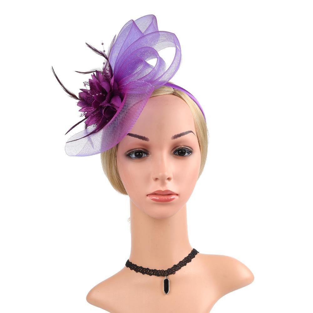 Luxury Fascinator Headdress British Retro Bridal Mesh Ribbons Cap Girls