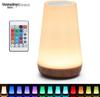 Светодиодный перезаряжаемый ночник, настольная лампа с 13 цветами и сенсорным пультом дистанционного управления, регулируемая яркость RGB с теплым белым светом для спальни