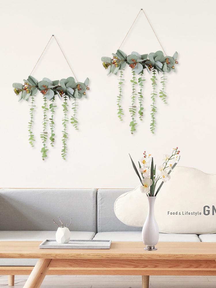 1 шт. искусственный эвкалипт гортензия пион Swag настенный декор бревенчатая ветка подвесной обруч для спальни, гостиной, ванной комнаты, настенный декор