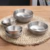 1PC Saucer Seasoning Dish Stainless Steel Spice Plate Western Restaurant Salad Small Bowl Tableware Kitchen Condime Serving Tray