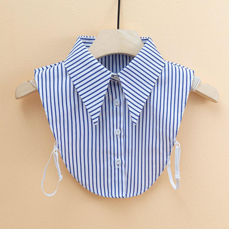 Полосатый большой заостренный воротник, женский универсальный искусственный воротник, осенне-зимний свитер, декоративный воротник, корейская версия, полиэстеровый искусственный воротник рубашки