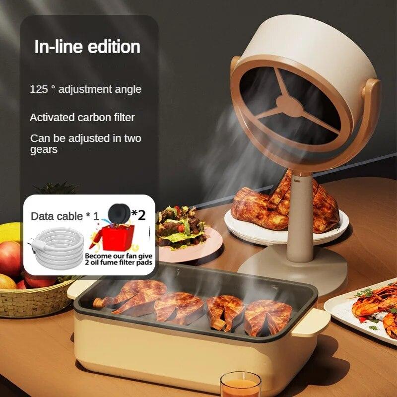 Беспроводная настольная вытяжка, мини-кухонная вытяжка, USB аккумуляторная, портативная, бытовая, для барбекю, горячий горшок, бесшумная вытяжка