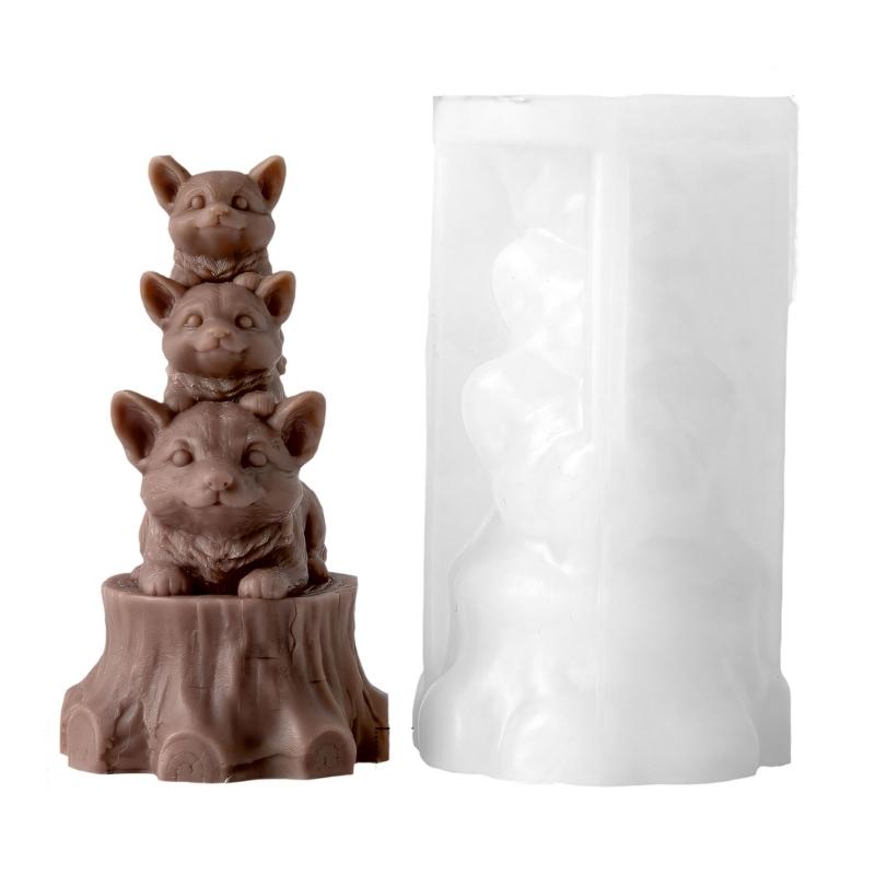 Антипригарная силиконовая форма для stacking animals, форма для ароматической свечи, инструмент для изготовления настольных украшений, для поделок, легко моется