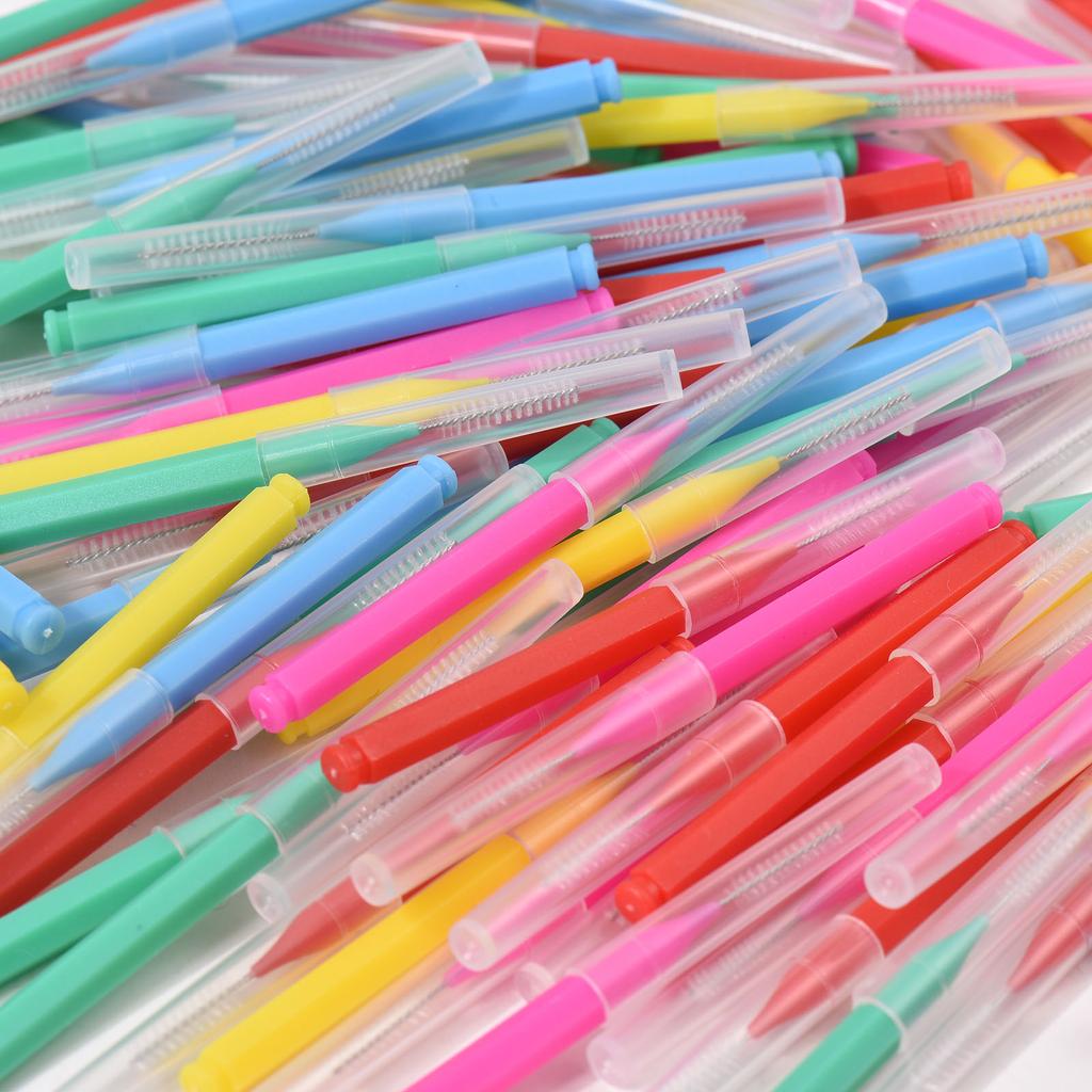 100 Pieces Interdental Brushes Dental Floss Toothpick Orthodontic Braces Brush Tooth Cleaning Tool Oral Care