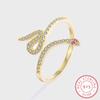 Creative Yellow Serpentine Ring 925 Silver Women's Ring Fashion Snake Ring Party Jewelry Sterling Silver Jewelry Anniversary Gift