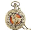 Retro 12 Constellation Pocket Watches Hollow Cover Necklace Quartz Pendant Watches Collection Gift