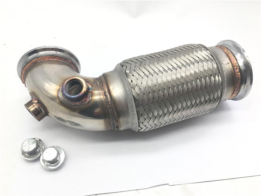 2.5" V-Band Downpipe Low Profile 90 Degree w/Flex Bellow Pipe Stainless
