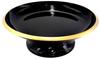 Round Offering Table, 7.0 Inches, Gold Rim, Black
