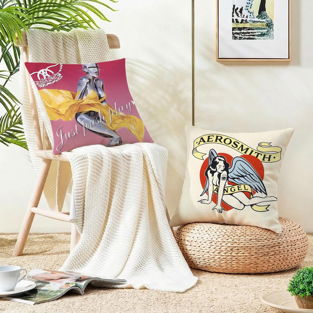 Legendary BBand AAerosmithS Cushion Cover Breathable and skinfriendly linen pillowcase square removable and washable cushion