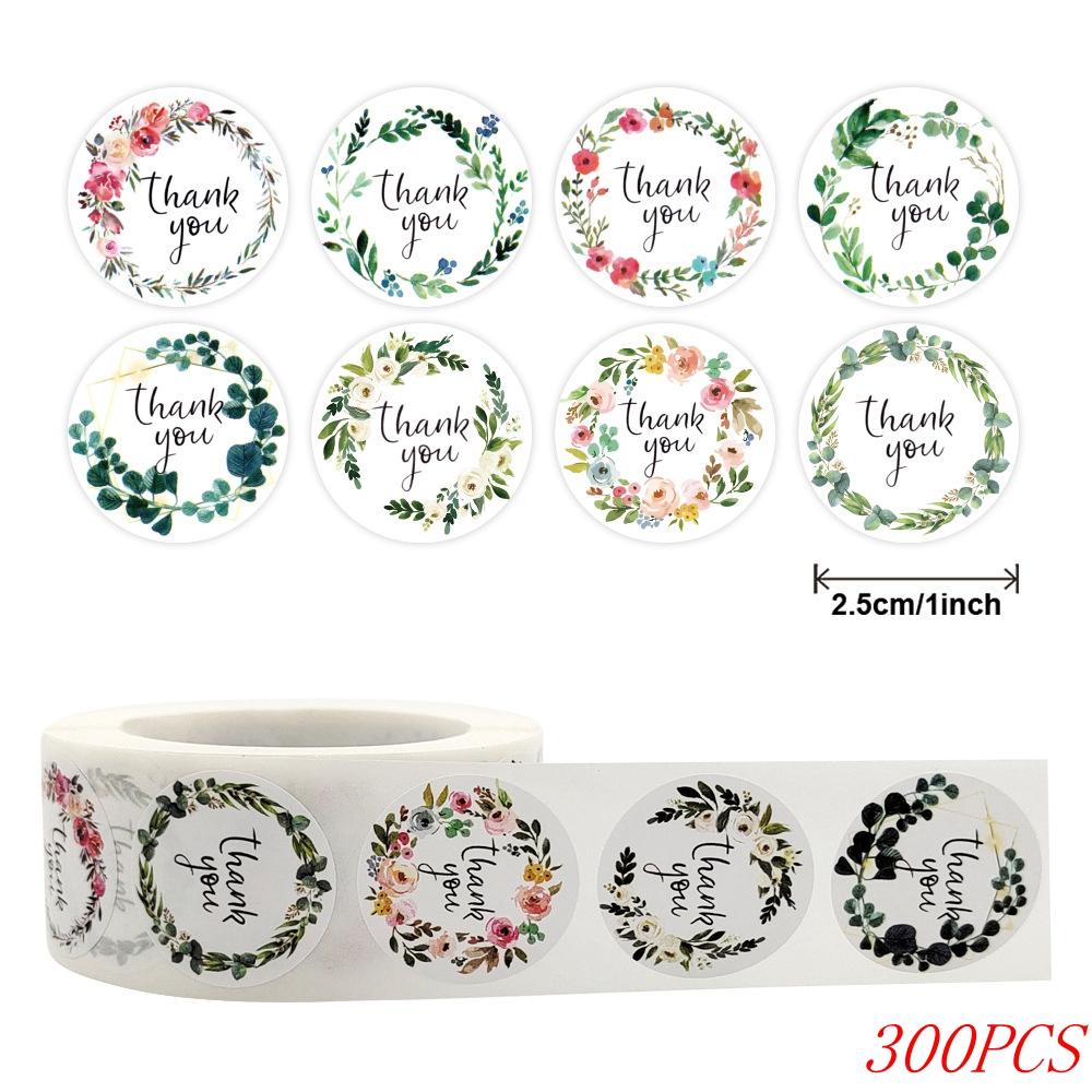 50-500pcs Thank You Sticker for Envelope Seal labels Round pink handmade sticker gift packing decoration Cute Stationery Sticker