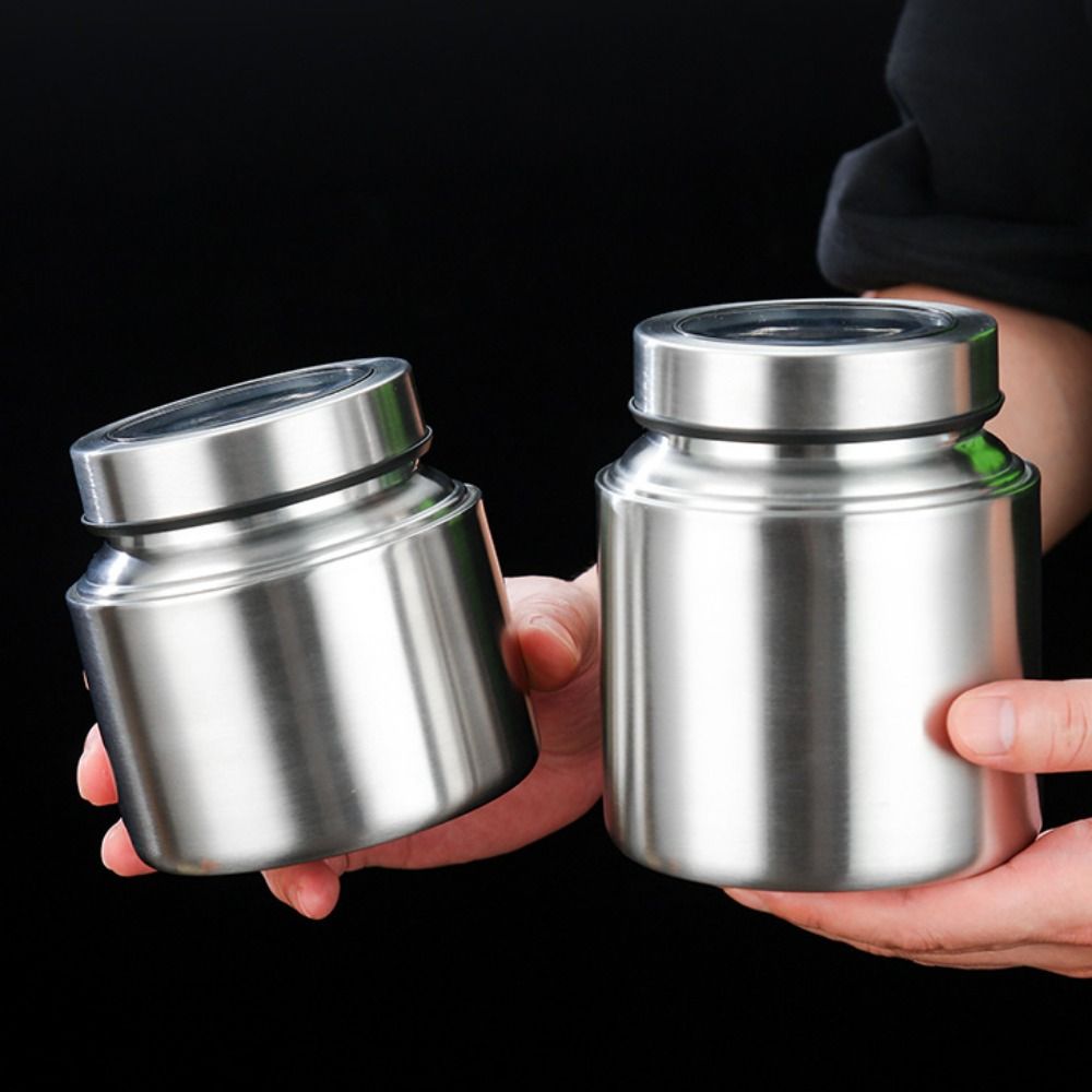 Moisture-Proof Stainless Steel Tea Canister Airtight Tea Storage Jar Sugar