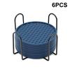 6Pcs 10cm Silicone Coasters Round Heat Resistant Rubber Tea Cup Mat Drink Coffee Mug Glass Beverage Holder Pad Decor Table Mat