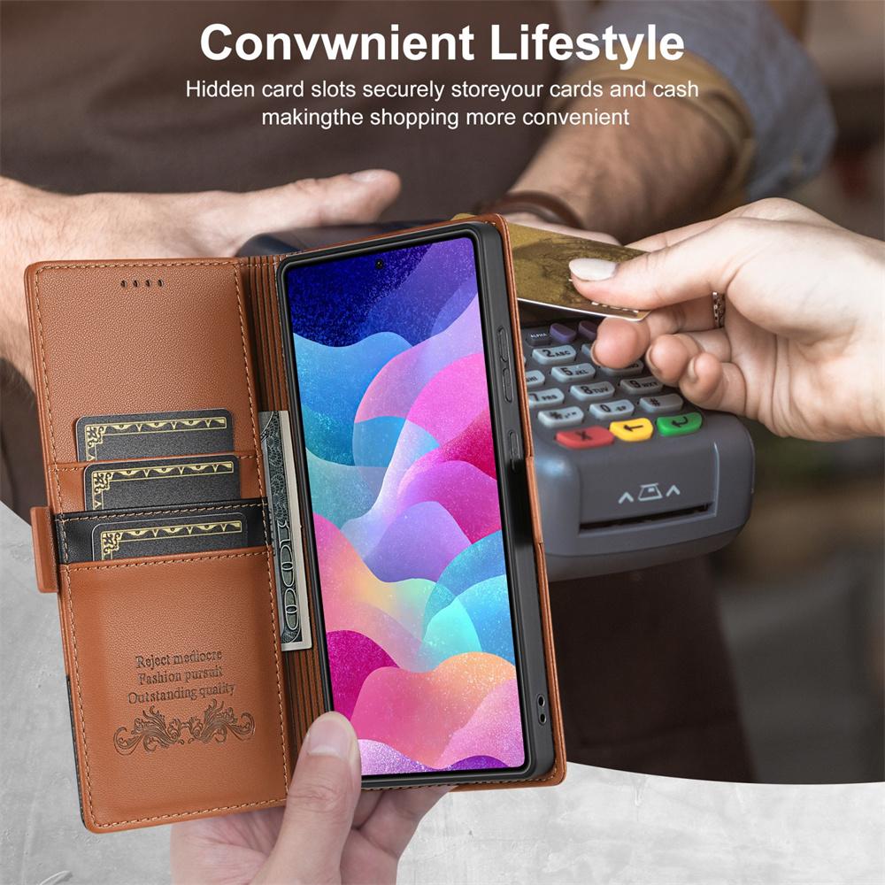 Кожаный чехол-книжка для Samsung Galaxy S25 Edge S24 FE S26 S23 Ultra S22 Plus A37 A57 A17 A07 A36 A56 Магнитный чехол-кошелек