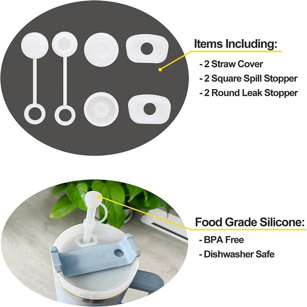 for Stanley Spill Proof Stopper Set Round Leak Stopper Square Spill Stopper Straw Cover Cap