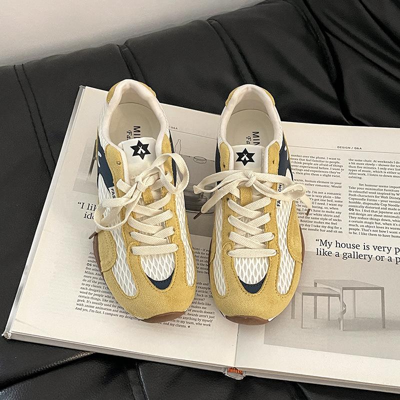 Ретро цветовая гамма рыболовная сетка дышащие женские летние модные повседневные сетчатые спортивные туфли на мягкой подошве тренд