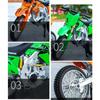 1/10 Kawasaki KX450 Alloy Sports Motorcycle Model Diecast Metal Street Crosscountry Racing Motorcycle Model High Simulation Kids Toy Gift