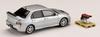 HJ64 Mitsubishi Lancer Evolution 9 GSR с дисплеем двигателя, цвет "Крутой серебристый", модель 1/64, металлик,