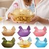 Хрустальная стеклянная конфетница в форме курицы с крышкой, винтажная миска для орехов, десерта, декоративная банка для дома, кухни