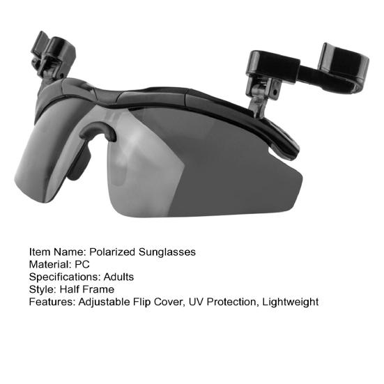 Clip-on Polarized Sunglasses Adjustable Flip Cover UV Protection Sunglasses Men Women Outdoor Hiking Golf Fishing Cycling Driving Traveling Hat
