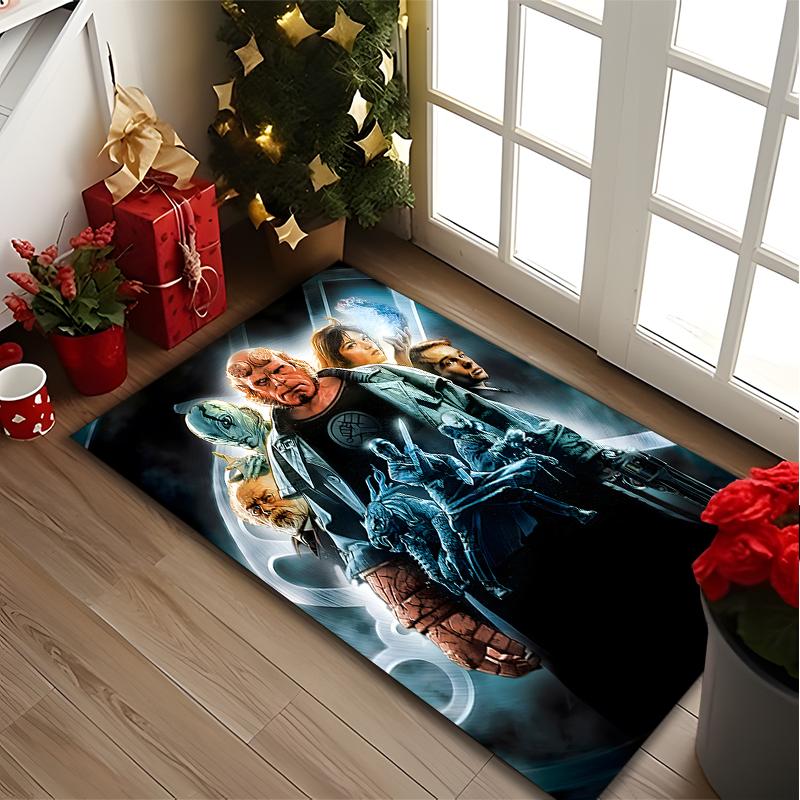 Strong Man Portrait Rug Ideal for Reading Room, Multi-purpose Office Chair Sofa Carpet, Anti-slip Printed Home Area Rug