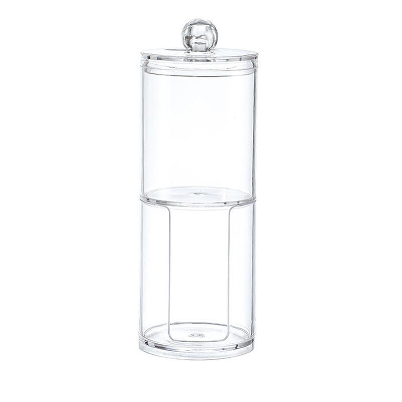 Cotton Swab Storage Box Makeup Organizers Qtip Container Cosmetic Small Change Jewelry Storage Box Bamboo Lid Jar Home Storage