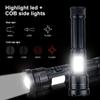 P50 Powerful Flashlight Zoomable Torch With Red Side Lamp Long Range Torch High Power Led Flashlights Rechargeable 7 Modes Lamp