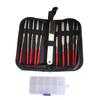10pcs Diamond File Set Needle Files Tools Flat Diamond Coated Files Small Tip Files for Wood, Metal, and Plastic Sanding with Brush and Storage Box