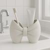 Bow Toothbrush Holder 3D Printed Pink White Bowknot Toothbrush Toothpaste Organizer Bathroom Decoration Multi-functional Desktop Storage Box