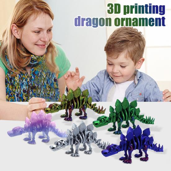 3D-печатная статуэтка динозавра, украшение стегозавра с гибкими суставами, фигурка динозавра, реквизит для фотографий, украшение рабочего стола