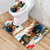 African Women'S Bathroom Floor Mat Three-Piece Bathroom Carpet Toilet Mat Set Doormat Bathroom Non-Slip Mat