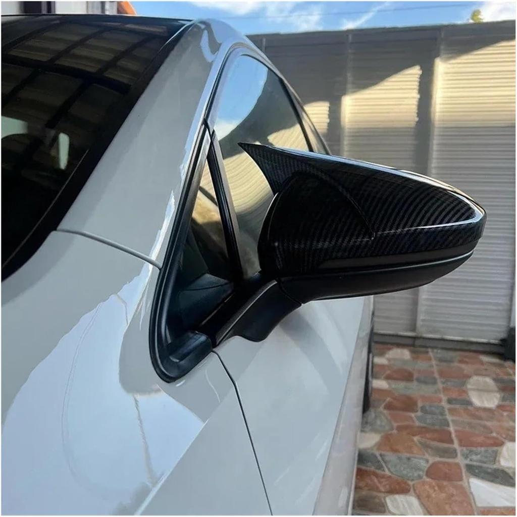 2Pcs Mirror Covers Caps Rear View Mirror Case Cover Accessories Gloss Black ABS Compatible For VW Jetta MK7 S/SE/SEL/GLI/R-LINE 2019-2022(Gloss