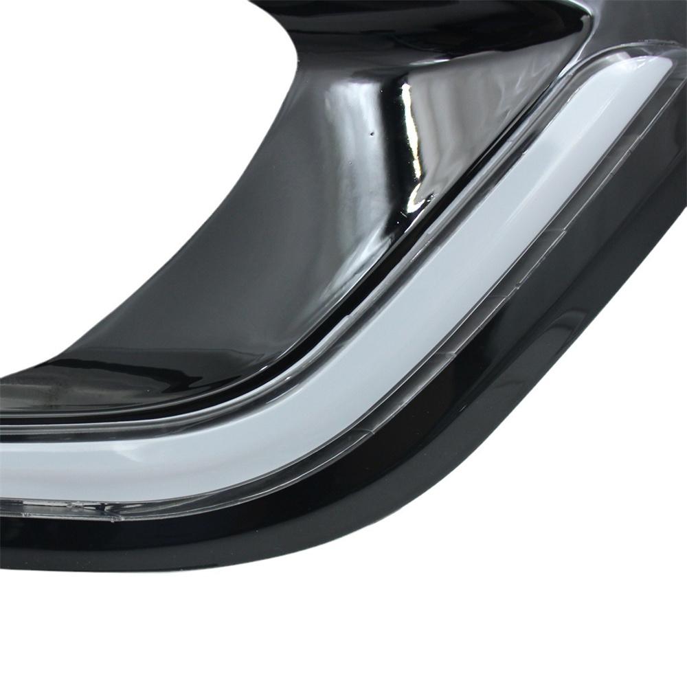 2Pcs LED DRL Turn Signal Lamps Fog Light Bezel For 15-18 Nissan Navara NP300 D23