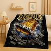 HD A-ACDC Рок-группа Брайан Музыка Мультфильм Фланелевое одеяло, Ультрамягкий теплый плюшевый плед для дома, спальни, кровати, дивана, Покрытие для пикника детей